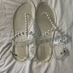 Stuart Weitzman Goldie Jelly Sandals Clear